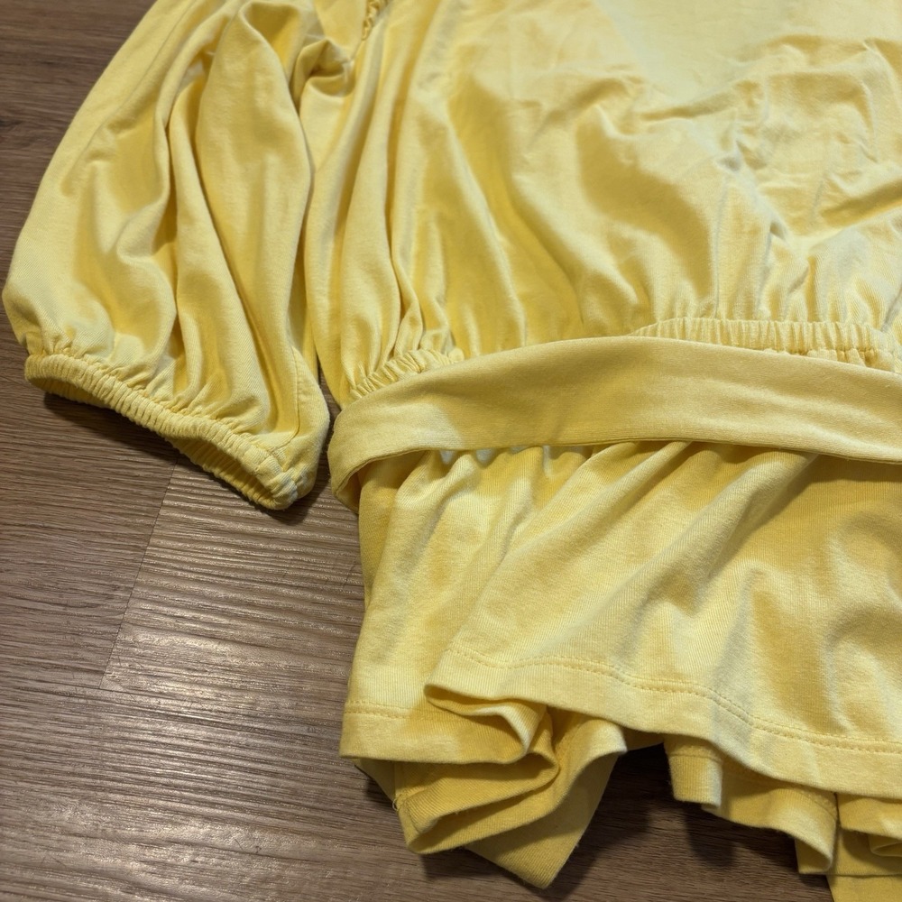 Lauren Ralph Lauren Yellow Ruffle Wrap Blouse - Picture 13 of 13